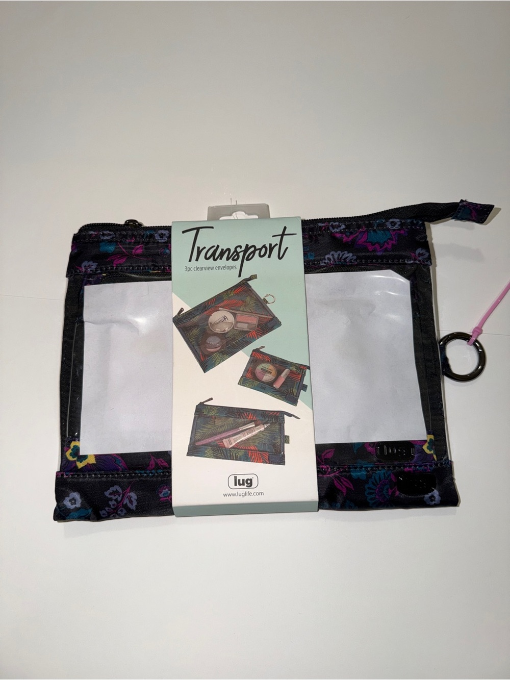 lug Quilted Floral Cosmetic Pouch - Black, Purple & Teal - Picture 2 of 2